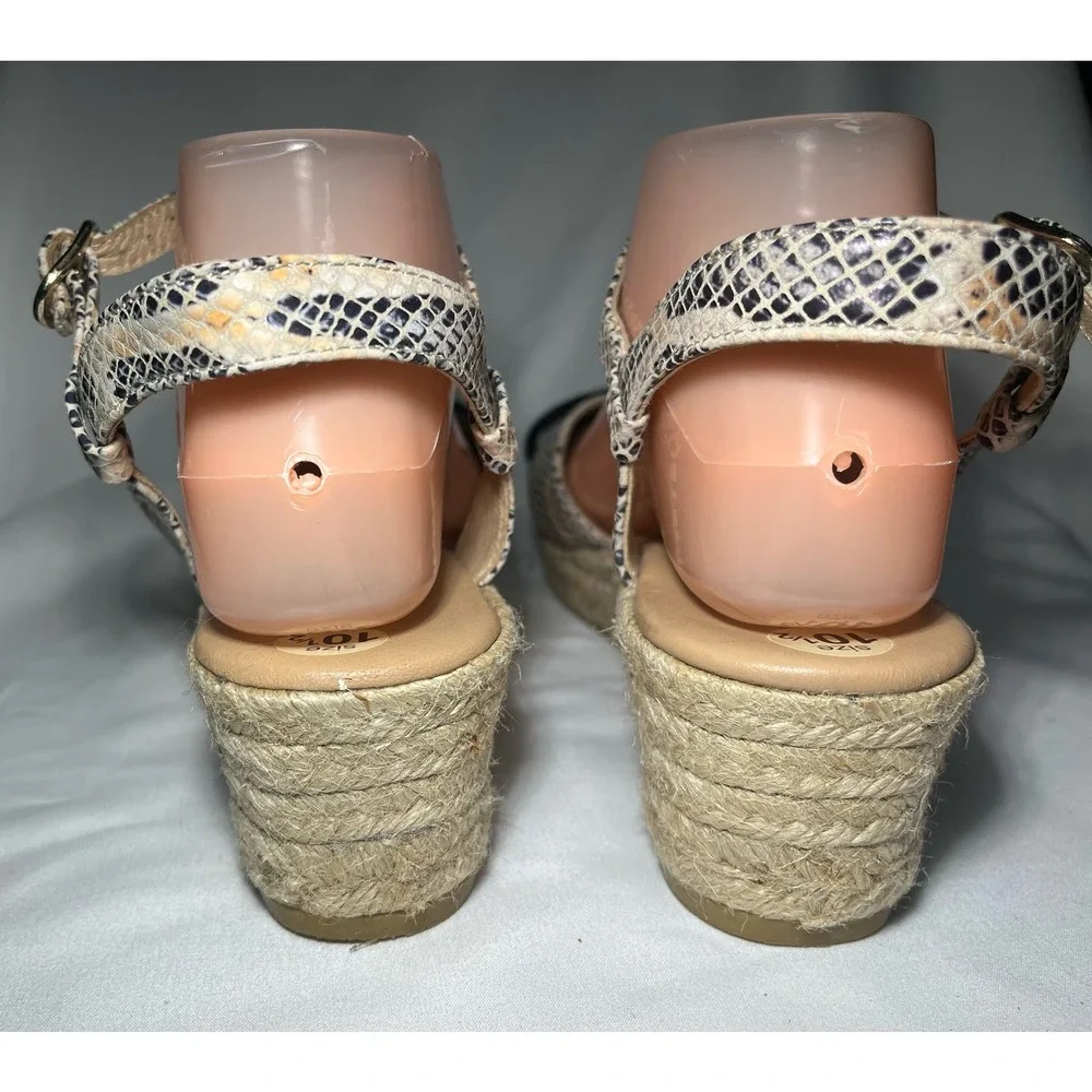 Eric Michael Leather Espadrilles‎ Emily Python Black and Tan Snake Print… - Picture 6 of 9